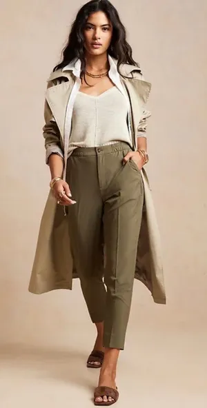 Banana Republic Airstretch Tapered Pants Olive Green Textured Ankle Size XL thumbnail 1