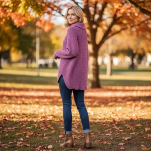 Free People Purple Soft Knit Oversized Pullover Sweater, S thumbnail 7