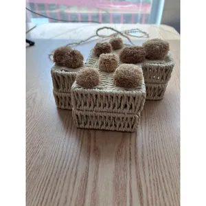 New Women’s Savanna Straw Cactus 🌵Handbag👜Purse Snap Closure Natural 7.5”x7.5” thumbnail 8