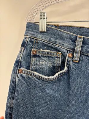Free people we the free ripped distress blue straight leg denim jeans size 30 thumbnail 9