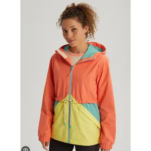 Burton Narraway Jacket Womens Small‎ Colorblock Hooded Windbreaker Full Zip thumbnail 5