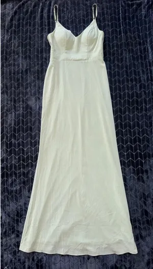 AZAZIE Stretch Agave Sheath‎ V-Neck Pleated Stretch Satin Dress Size 4 thumbnail 1