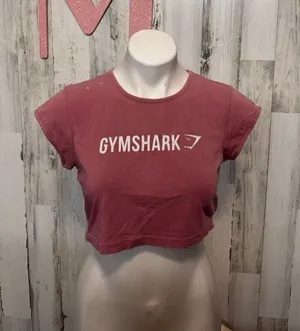 Gymshark Dusky Pink Cropped Short Sleeve Graphic Tee Womens Size Medium thumbnail 1
