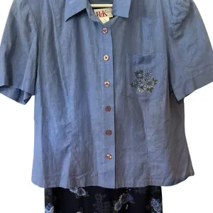 Vtg R&K Originals 80'S Dress W/ Tunic Linen Blend Set/2 Boho SZ 14 Boho Y2K thumbnail 4