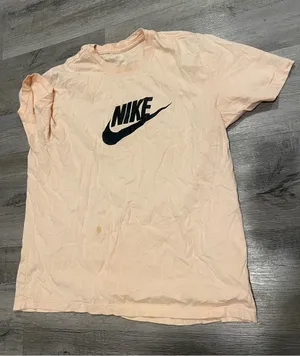 Nike Peach Short-Sleeve Logo Tee in Black Swoosh thumbnail 1