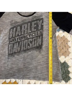 Harley-Davidson Motorcycles Woman’s L Madison Wisconsin Long Sleeve Raglan Tee thumbnail 8