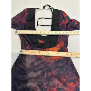 NWOT MURCI | LEAENA Deep Scoop Maxi Dress Mesh in‎ Hot Leopard | Women's Size 2 thumbnail 6