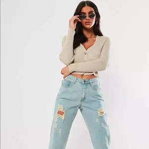 ✨ sand skinny rib cropped cardigan✨ thumbnail 3