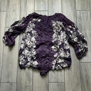 Free People Dark Purple Floral Romper thumbnail 4