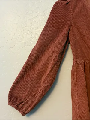 American Eagle brown corduroy wrap mini dress size small fall autumn preppy thumbnail 8