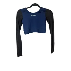 Ivy‎ Park Cropped Long Sleeve Shirt Blue Black Size Small thumbnail 3