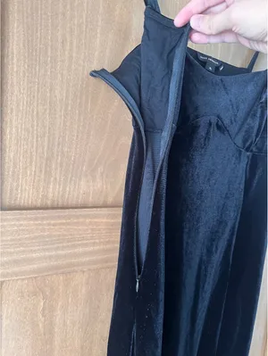NWT Good American Black Velvet Mini Dress Women’s size XL thumbnail 7