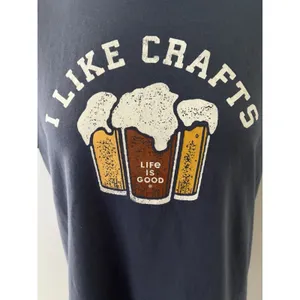 Life is Good Beer T shirt Womens L Gray I Like Crafts Crusher Tee Short Sleeve thumbnail 2