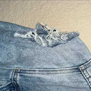 Free People Light Blue Distressed Denim Jacket thumbnail 8