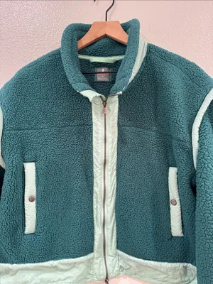 FP Movement by Free People Teal Sherpa Jacket with Mint Trim thumbnail 4