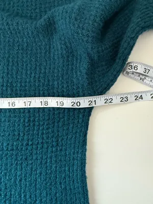 American Eagle Cloudspun Oversized Sweater Dark Teal Waffle Knit thumbnail 6