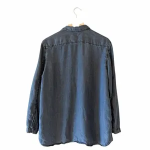 Gap 1969 100% Lyocell Medium Indigo Long Tunic Sleeves Button Down SZ XL #2578 thumbnail 5
