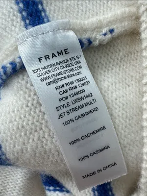Frame Clean Stripe Cashmere Sweater Jet Stream Multi XL thumbnail 8