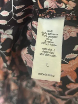 Maurices black and pink floral midi dress size large thumbnail 8