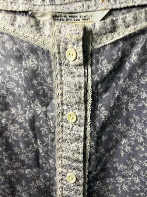JCPenney Vintage 70s Lilac Floral Prairie Lace Trim Button Front Midi Skirt thumbnail 3