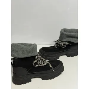 Ugg Black Ashton Hiker Lace Up Waterproof Suede Knit Boots Women Size Us 9 thumbnail 6