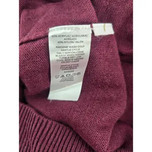 LOFT Sweater Dress Womens Medium Cowl Neck Burgundy Long Sleeve EUC thumbnail 4