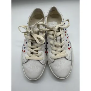 Soludos Ibiza Lace Up White Leather Sneakers Queen of Hearts Size 6.5 thumbnail 3