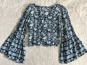 American Eagle Floral Bell Sleeve Top thumbnail 4
