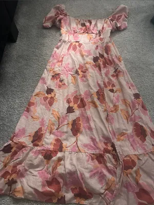 Versona London Times floral maxi dress puff sleeve dress fall flowers size 8 thumbnail 1