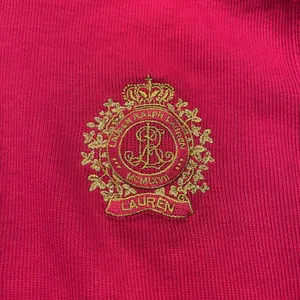 Lauren Ralph Lauren 1/4 Zip Crest Preppy Equestrian Country Club Red Size Large thumbnail 5