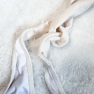 Cupshe Beige Off White High Rise Bikini Size Medium READ DESCRIPTION Halter thumbnail 3