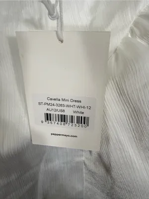 NWT Peppermayo Cavella Mini Dress White Size 8 thumbnail 9
