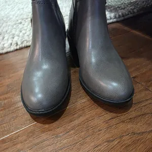 Baretrap Womens Sasson Tall Shaft Riding Boot Size 8.5 Faux Leather Gray Comfort thumbnail 8