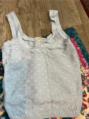 Abercrombie Classic Textured Knit Tank Top - Light blue thumbnail 3