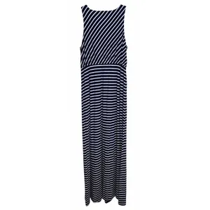 Maeve Blue &‎ White Striped Maxi Dress Women's Size Large thumbnail 2