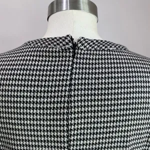 Loft Houndstooth Ruffle Posh Trim Mini‎ Dress Black and White Size 10 thumbnail 7
