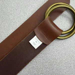 Lands' End Belt Womens XS Brown Leather Double O-Ring Buckle Casual Classic thumbnail 7
