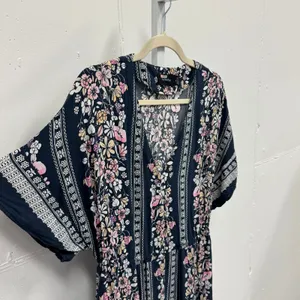 Minkpink Navy Floral Button Front Maxi Dress Boho Tassel Waist Pink Cream Medium thumbnail 4