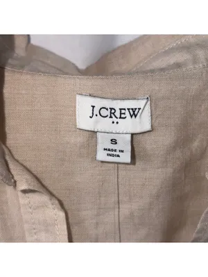 J.Crew Linen Cotton Popover Shirt Beige Size S NWT thumbnail 5