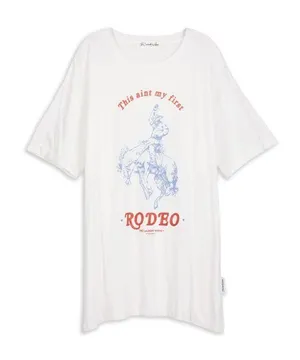 The Laundry Room- First Rodeo - Oversized Tee - White thumbnail 3