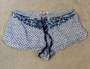 Victoria's Secret Blue and White Printed Sleep Shorts thumbnail 1