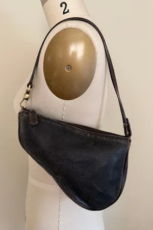 Christian Dior by John Galliano 2001 Vintage Leather Saddle Pochette ShoulderBag thumbnail 1