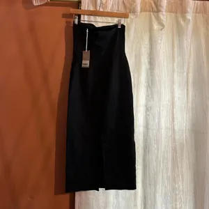 Everlane The Dream Strapless Dress Black Midi Organic Cotton Bodycon NWT Size XS thumbnail 5