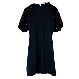 NWT THML Little Black Dress Womens S Mini Knit Sequin Sleeve Party Cocktail thumbnail 4