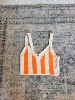 Sandro crochet orange cream crop tank top 0 thumbnail 4
