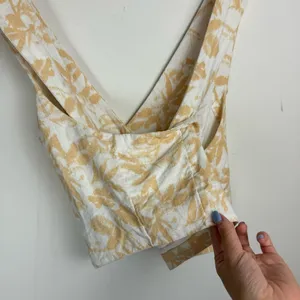 Abercrombie & Fitch Linen Blend Top Vest Sz Medium Floral Print thumbnail 15