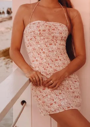 Majorelle Lexi Mini Dress in Pink Floral thumbnail 1