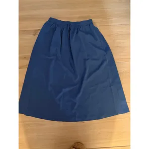 NEW Blue Flowy Elastic High Waist Pockets Midi Skirt L thumbnail 4