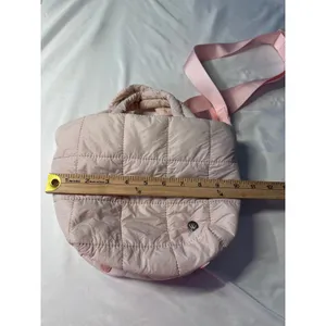 Westbronco Pink Quilted Puffer Mini Tote Crossbody Bag Zippered Lightweight thumbnail 8