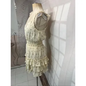 Saltwater Luxe California Gold Catherine Sleeveless Tiered Mini Dress Size Small thumbnail 7